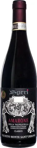 Bottle of Speri Vigneto Monte Sant'Urbano Amarone della Valpolicella Classicowith label visible