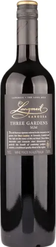Bottle of Langmeil Three Gardens Shiraz - Mourvèdre - Grenachewith label visible