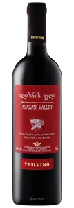 Bottle of Tbilvino Alazani Valley Semi-Sweet Redwith label visible