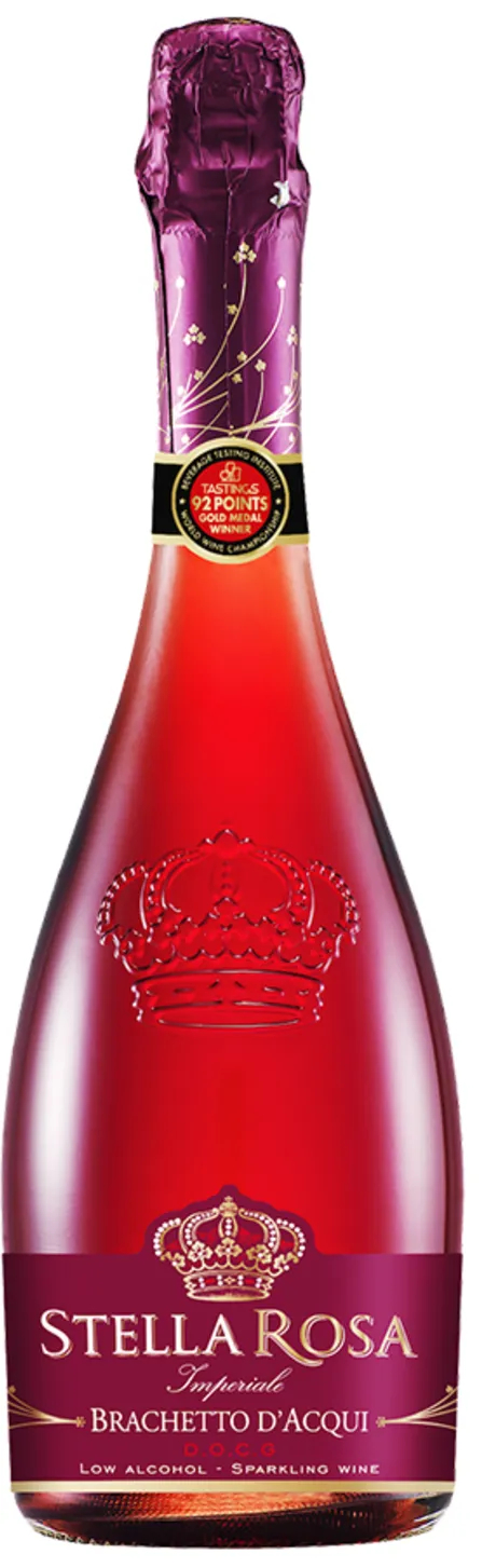 Bottle of Stella Rosa Imperiale Brachetto d'Acquiwith label visible