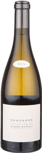 Bottle of Claude Riffault Les Boucauds Sancerre Blancwith label visible