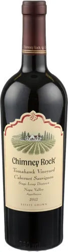 Bottle of Chimney Rock Cabernet Sauvignon Tomahawk Vineyardwith label visible