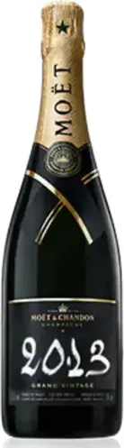 Bottle of Moët & Chandon Grand Vintage Brut Champagnewith label visible