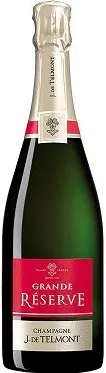 Bottle of J. de Telmont Grande Réserve Brut Champagnewith label visible