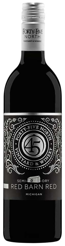 45 North Vineyard & Winery Semi Dry Red Barn Red