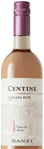 Bottle of Banfi Centine Roséwith label visible