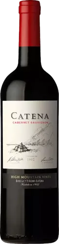 Bottle of Catena Cabernet Sauvignonwith label visible