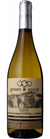 Bottle of Cuatro Rayas Green & Social Organic Verdejowith label visible