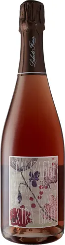 Bottle of Laherte Freres Rosé de Meunier Extra Brut Champagnewith label visible