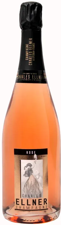 Bottle of Charles Ellner Rosé Brut Champagnewith label visible
