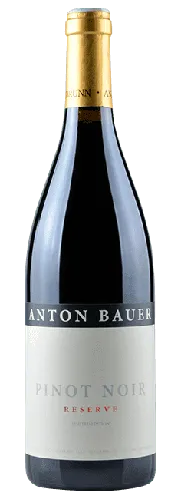Bottle of Anton Bauer Wagram Pinot Noirwith label visible
