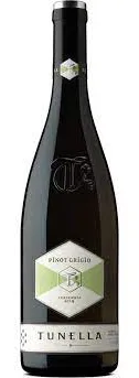 Bottle of La Tunella Pinot Grigiowith label visible