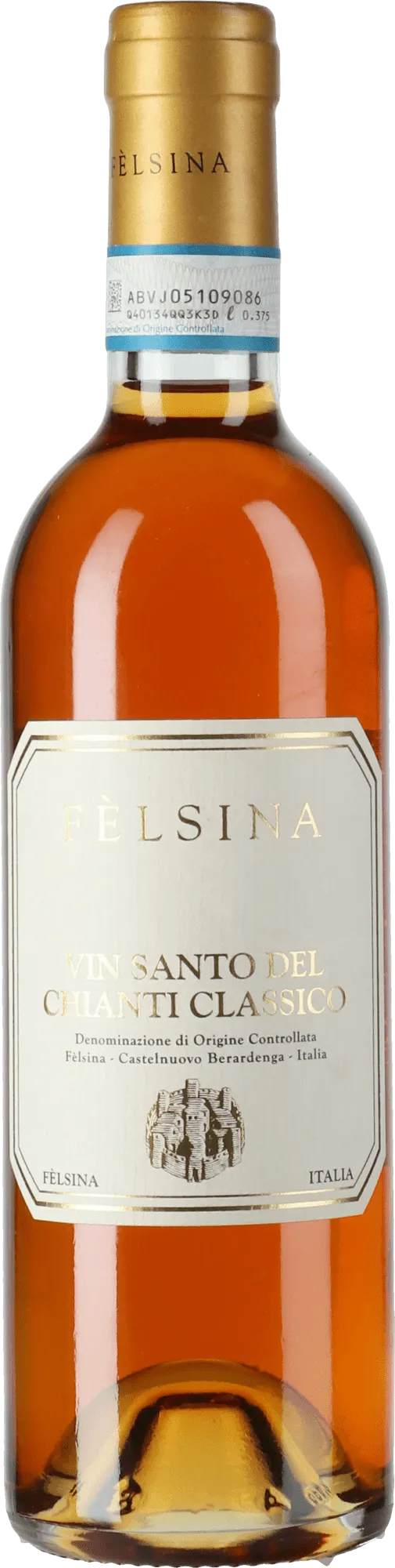 Bottle of Fèlsina Vin Santo del Chianti Classicowith label visible