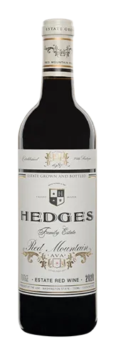 Bottle of Hedges Family Estate Red Mountainwith label visible