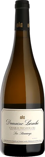 Bottle of Domaine Laroche Chablis Premier Cru 'Les Beauroys'with label visible