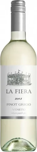 Bottle of La Fiera Pinot Grigiowith label visible