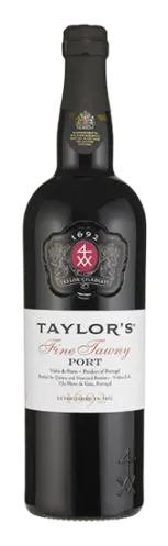 Bottle of Taylor's Fine Tawny Portwith label visible