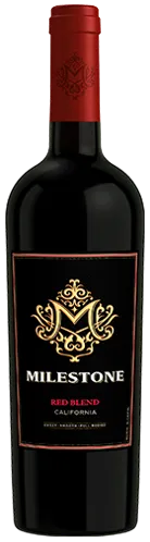 Bottle of Milestone California Red Blendwith label visible