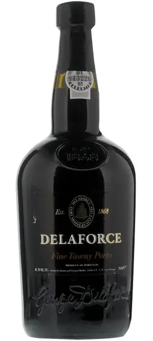 Bottle of Delaforce Fine Tawny Portwith label visible