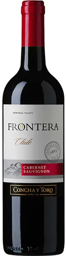 Bottle of Frontera Cabernet Sauvignonwith label visible