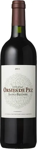 Bottle of Château Ormes de Pez Saint-Estèphewith label visible