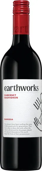 Bottle of Earthworks Cabernet Sauvignonwith label visible