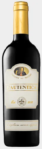 Bottle of Cantine del Notaio L'Autenticawith label visible