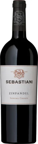 Bottle of Sebastiani Zinfandelwith label visible