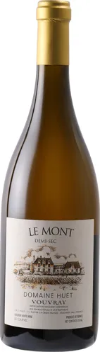 Bottle of Domaine Huet Vouvray Le Mont Demi-Secwith label visible