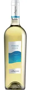 Bottle of Contini Tyrsos Vermentino di Sardegnawith label visible