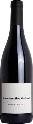 Bottle of Domaine Mee Godard Morgon 'Côte du Py'with label visible