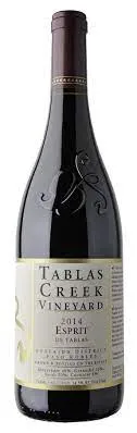 Bottle of Tablas Creek Vineyard Esprit de Beaucastelwith label visible