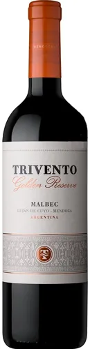 Bottle of Trivento Golden Reserve Malbecwith label visible