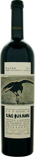 Bottle of Sine Qua Non Raven Series Syrah from search results