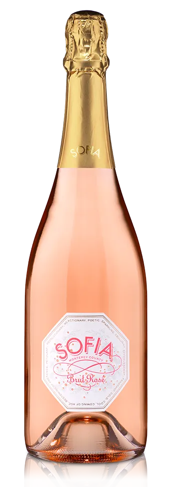 Bottle of Francis Ford Coppola Winery Sofia Brut Roséwith label visible