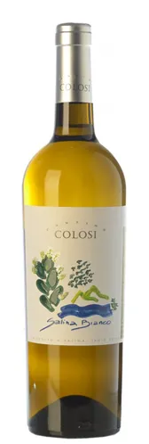 Bottle of Colosi Salina Biancowith label visible