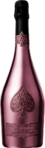 Bottle of Armand de Brignac Brut Rosé Champagnewith label visible