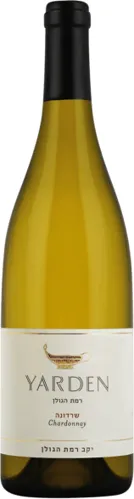 Bottle of Golan Heights Winery Yarden Chardonnaywith label visible