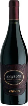 Bottle of Zonin Amarone della Valpolicellawith label visible