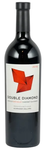 Bottle of Schrader Double Diamond Oakville Cabernet Sauvignonwith label visible
