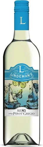 Bottle of Lindeman's Bin 85 Pinot Grigiowith label visible