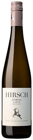 Bottle of Hirsch Zöbing Rieslingwith label visible