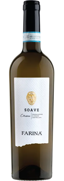 Bottle of Farina Soave Classicowith label visible