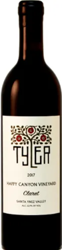 Bottle of Tyler Happy Canyon Vineyard Claretwith label visible