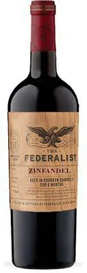 Bottle of The Federalist Zinfandel Bourbon Barrel Agedwith label visible