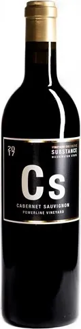 Bottle of Substance Cabernet Sauvignon Powerline Estate Cswith label visible
