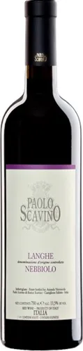 Bottle of Paolo Scavino Langhe Nebbiolowith label visible