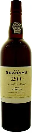 Bottle of W. & J. Graham's 20 Year Old Tawny Portwith label visible