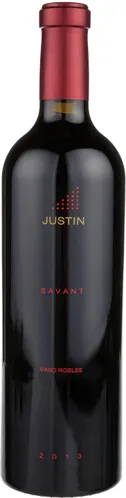 Bottle of Justin Savantwith label visible