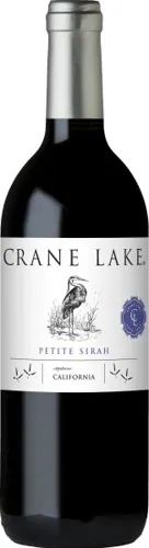 Bottle of Crane Lake Petite Sirahwith label visible